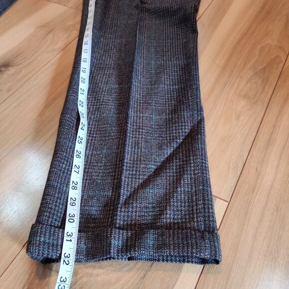 VTG Polo Ralph Lauren USA Heavy Flannel Wool Pleated Cuffed Dress Pants Sz 34X33 - Picture 11 of 13